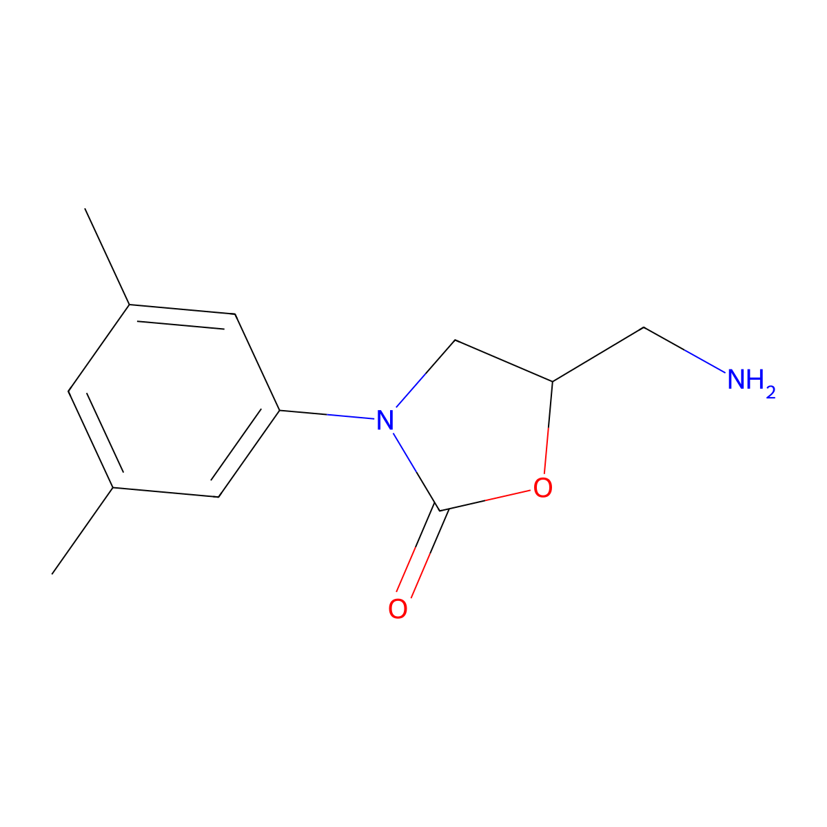 5-(Aminomethyl)-3-(3,5-dimethylphenyl)-1,3-oxazolidin-2-one molecular structure, CAS 1082395-07-0