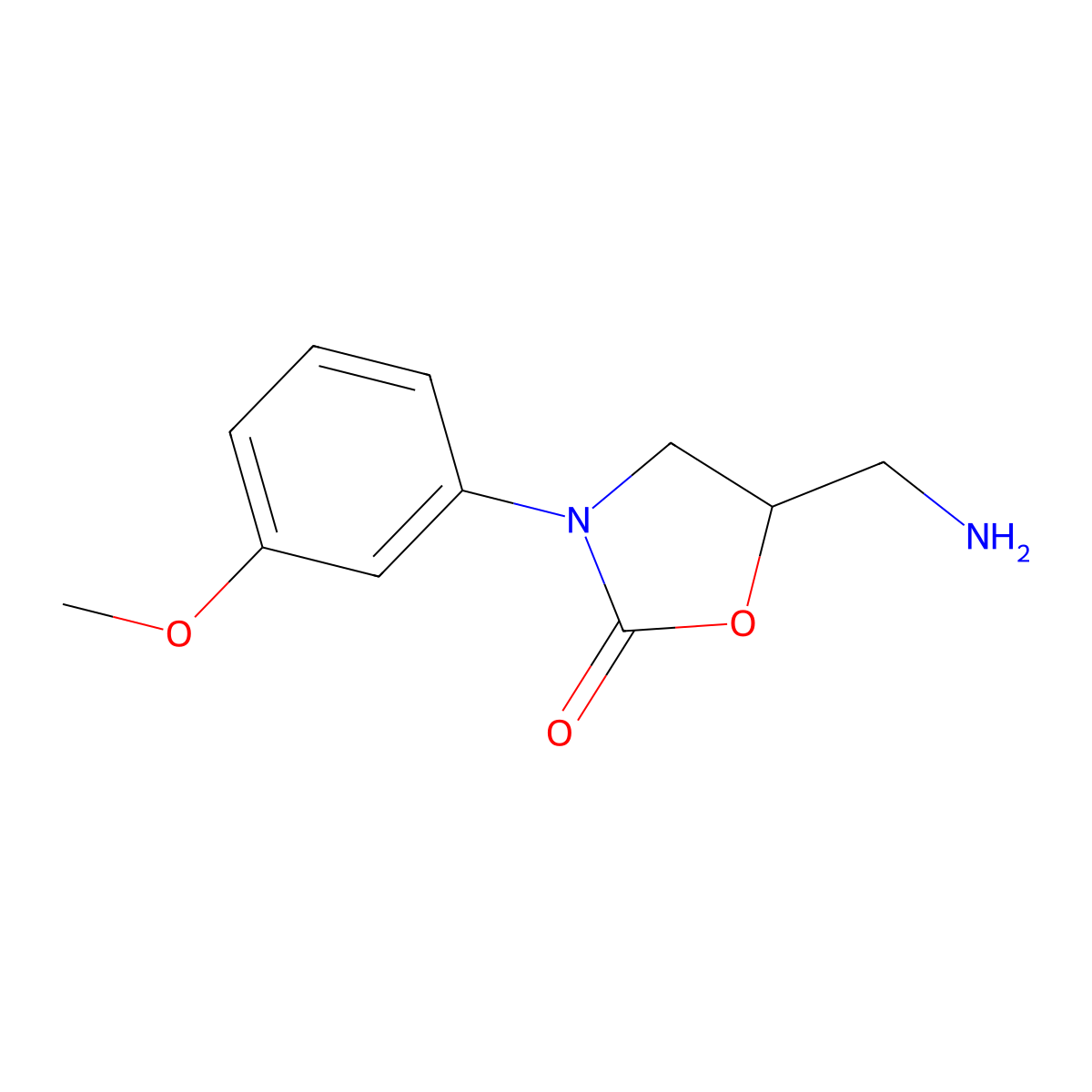 5-(Aminomethyl)-3-(3-methoxyphenyl)-1,3-oxazolidin-2-one molecular structure, CAS 1082395-12-7