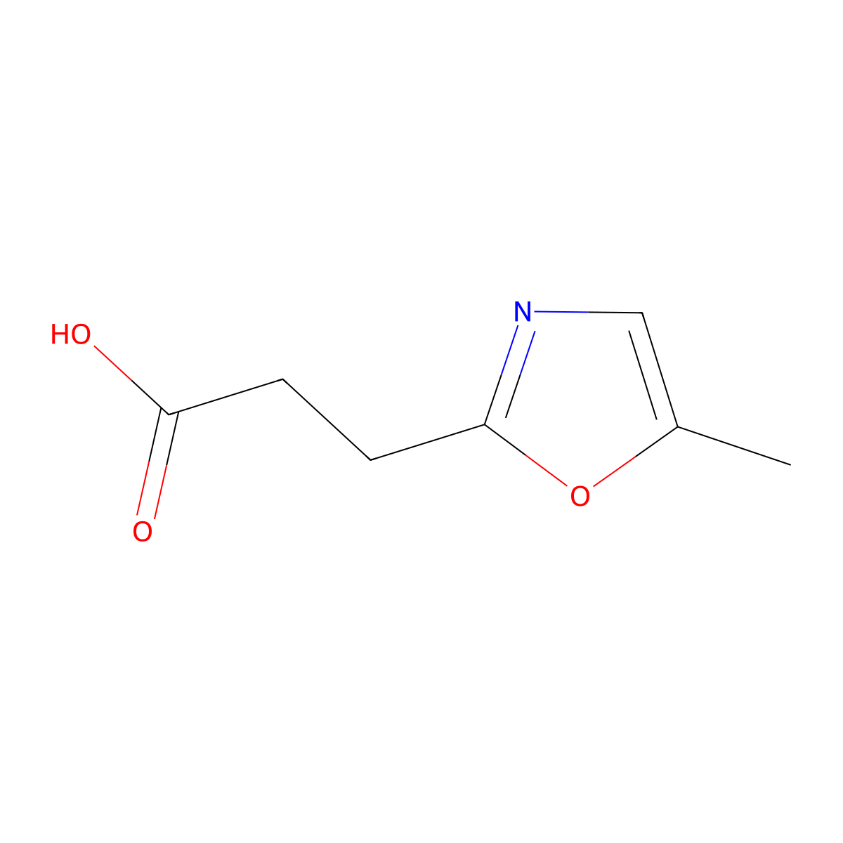 3-(5-Methyl-1,3-oxazol-2-yl)propanoic acid molecular structure, CAS 1082398-97-7