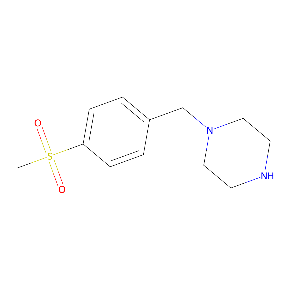 1-(4-(Methylsulfonyl)benzyl)piperazine molecular structure, CAS 1082399-22-1