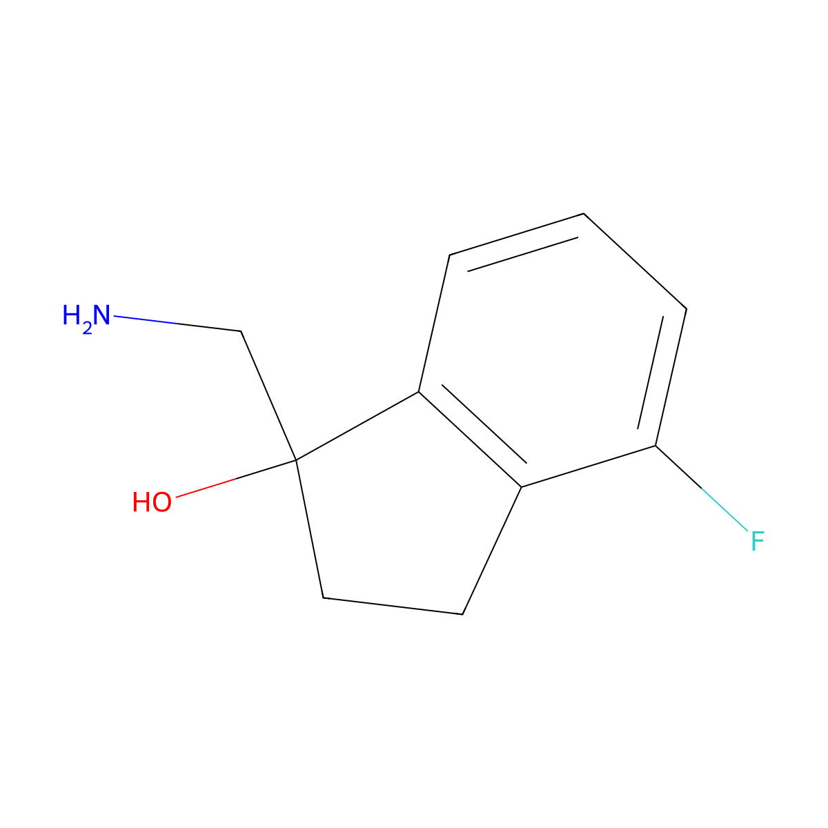 1-(Aminomethyl)-4-fluoro-2,3-dihydroinden-1-ol molecular structure, CAS 1082399-76-5