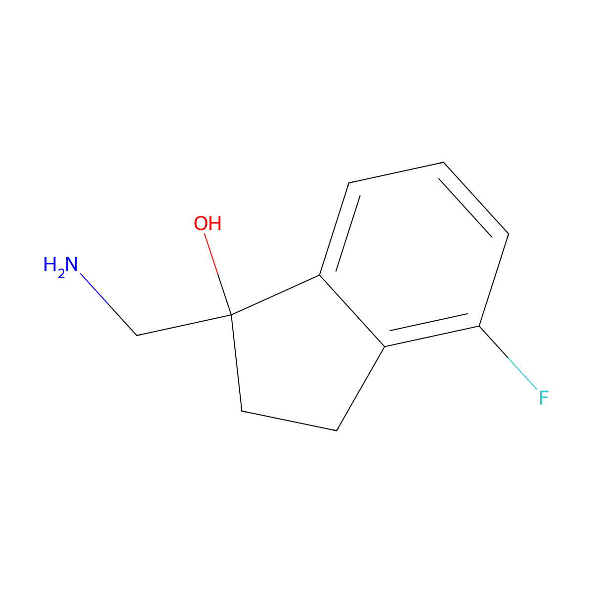 1-(Aminomethyl)-4-fluoro-2,3-dihydroinden-1-ol molecular structure, CAS 1082399-76-5