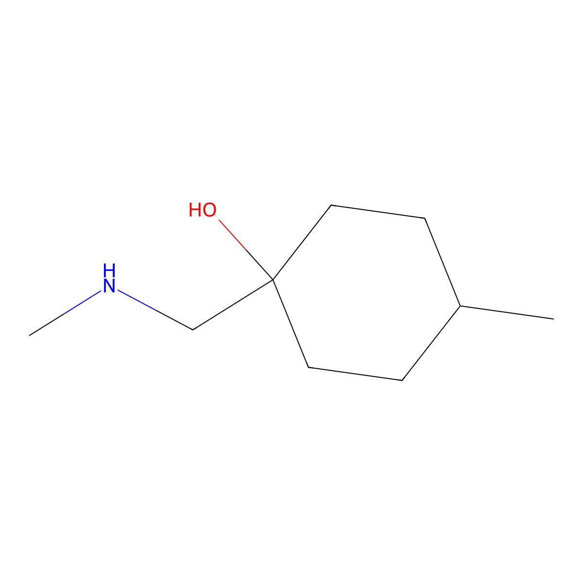 4-Methyl-1-[(methylamino)methyl]cyclohexan-1-ol molecular structure, CAS 1082400-93-8