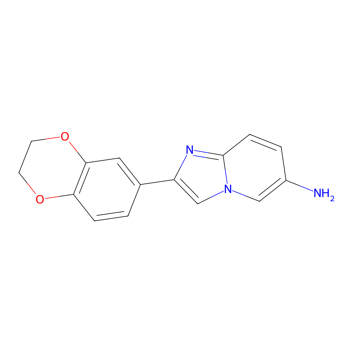 2-(2,3-Dihydro-1,4-benzodioxin-6-yl)imidazo[1,2-a]pyridin-6-amine molecular structure, CAS 1082409-09-3