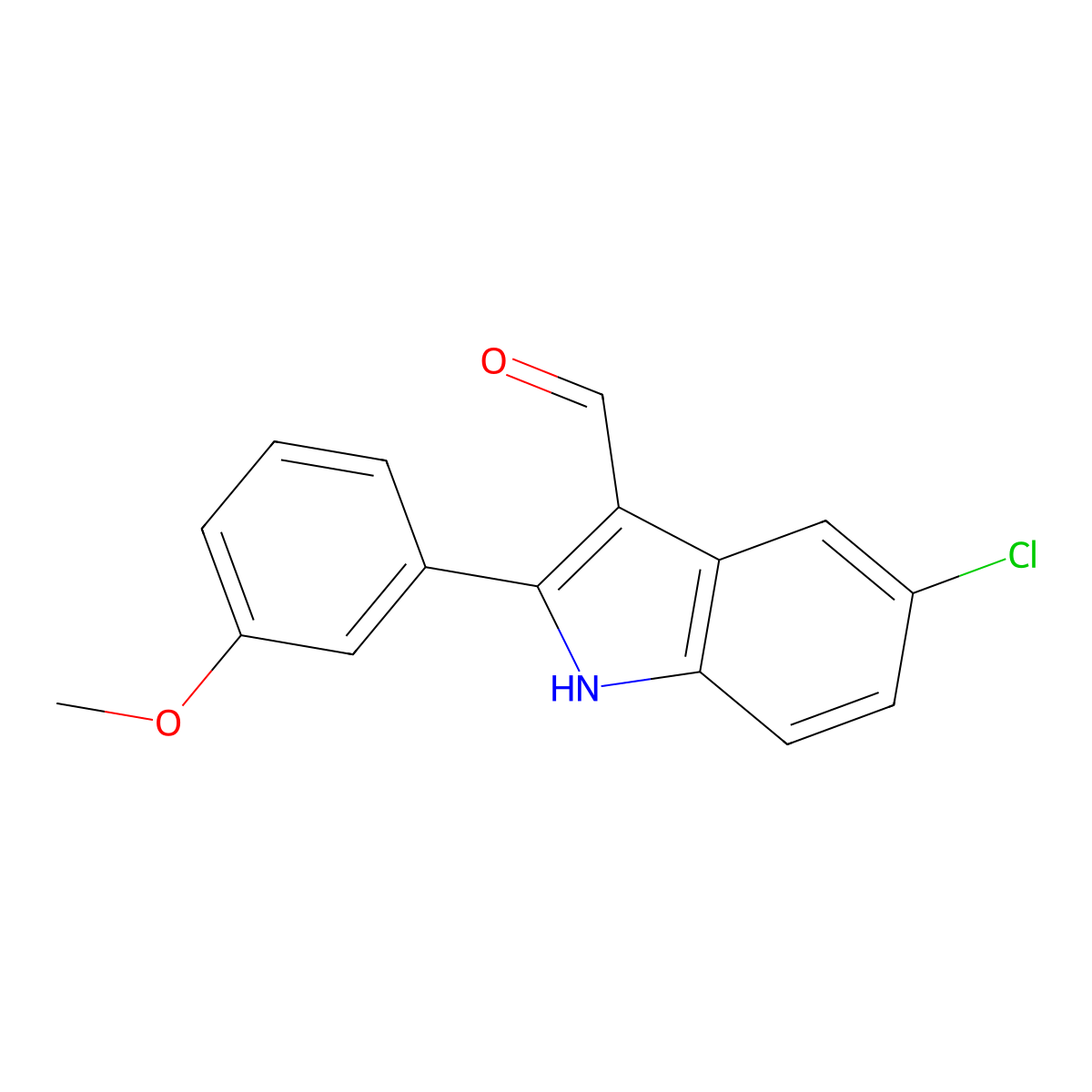 5-chloro-2-(3-methoxyphenyl)-1H-indole-3-carbaldehyde molecular structure, CAS 1082409-57-1