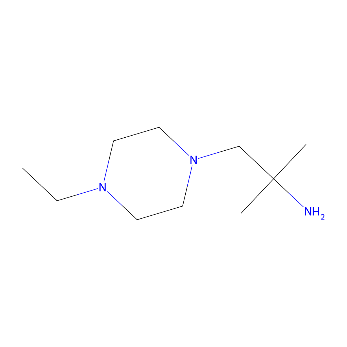1-(4-Ethylpiperazin-1-yl)-2-methylpropan-2-amine molecular structure, CAS 1082411-69-5