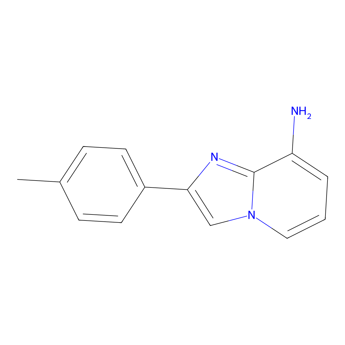2-(4-Methylphenyl)imidazo[1,2-a]pyridin-8-amine molecular structure, CAS 1082415-95-9