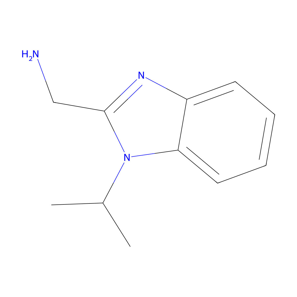 (1-Isopropyl-1H-benzo[d]imidazol-2-yl)methanamine molecular structure, CAS 1082416-60-1