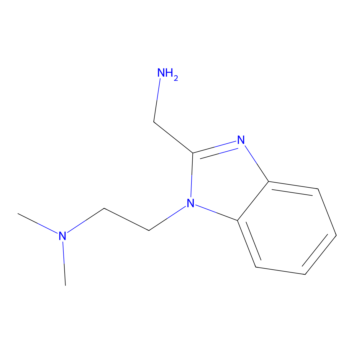 1-{1-[2-(dimethylamino)ethyl]-1H-1,3-benzodiazol-2-yl}methanamine molecular structure, CAS 1082416-67-8