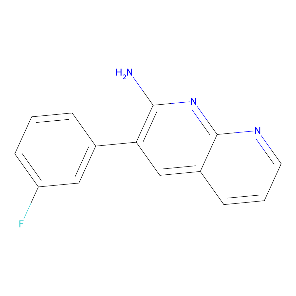 3-(3-Fluorophenyl)-1,8-naphthyridin-2-amine molecular structure, CAS 1082419-13-3