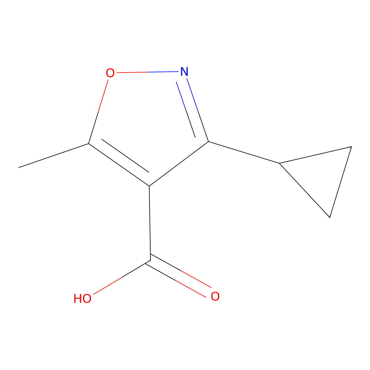 3-Cyclopropyl-5-methyl-1,2-oxazole-4-carboxylic acid molecular structure, CAS 1082420-70-9