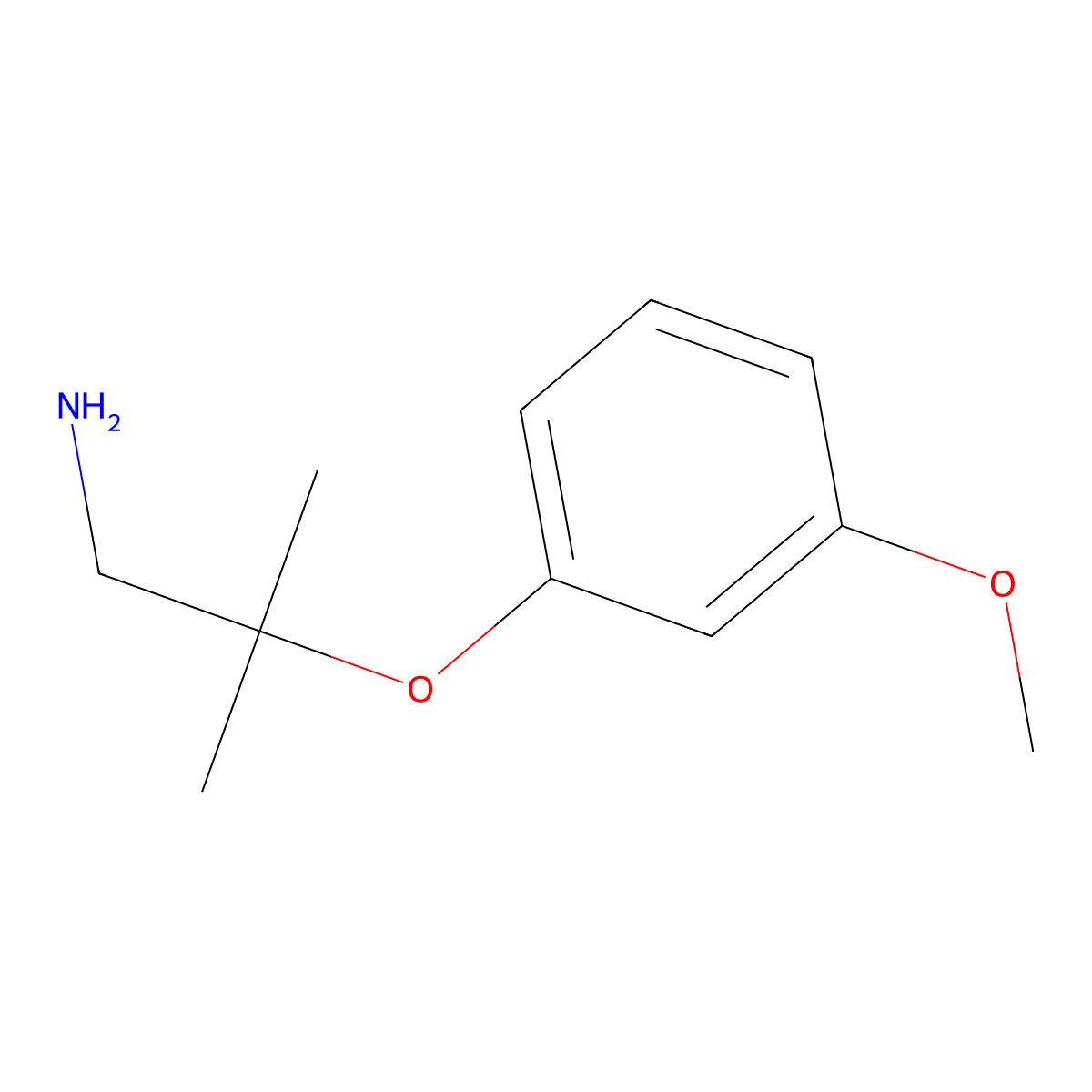 2-(3-Methoxyphenoxy)-2-methylpropan-1-amine molecular structure, CAS 1082423-84-4