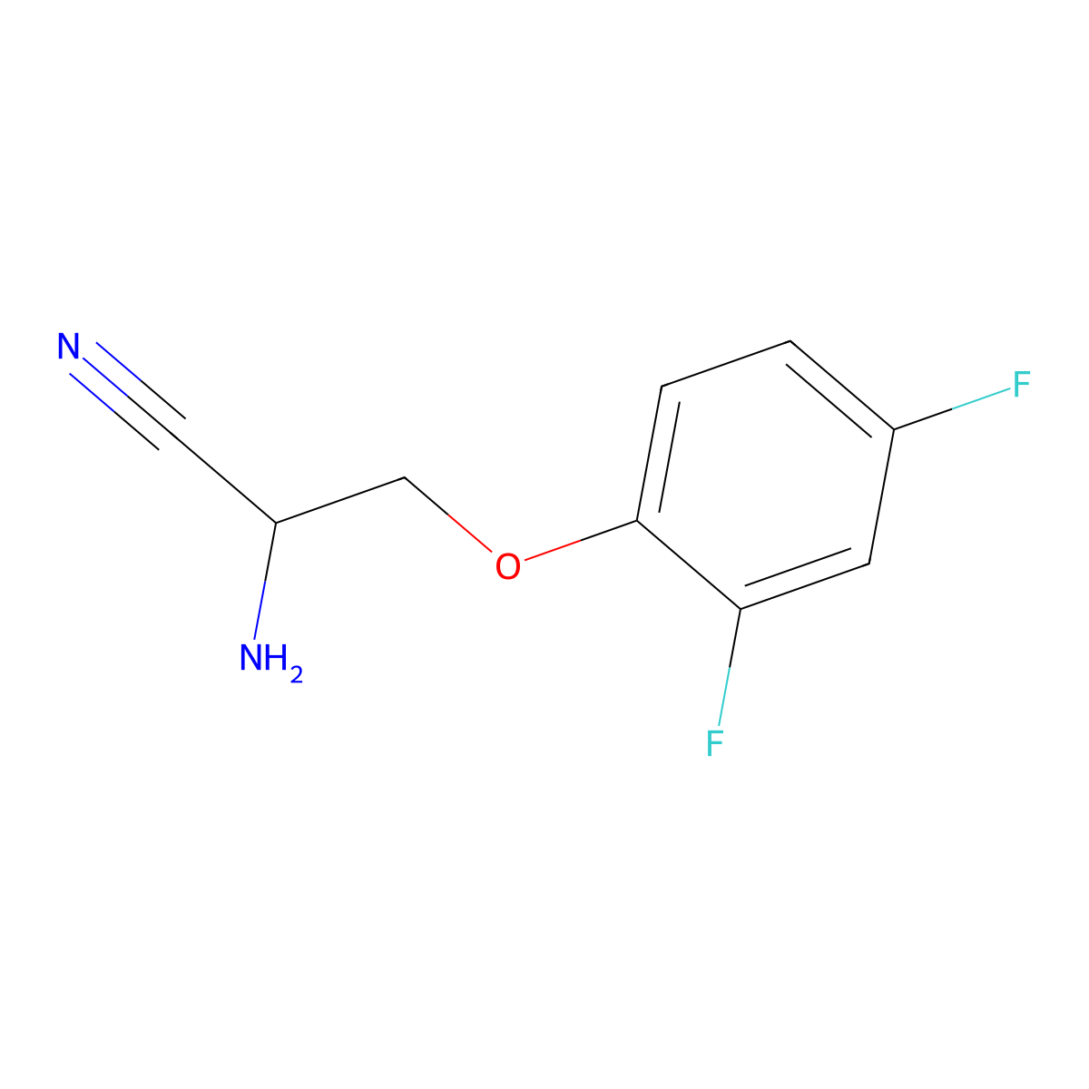 2-Amino-3-(2,4-difluorophenoxy)propanenitrile molecular structure, CAS 1082427-11-9