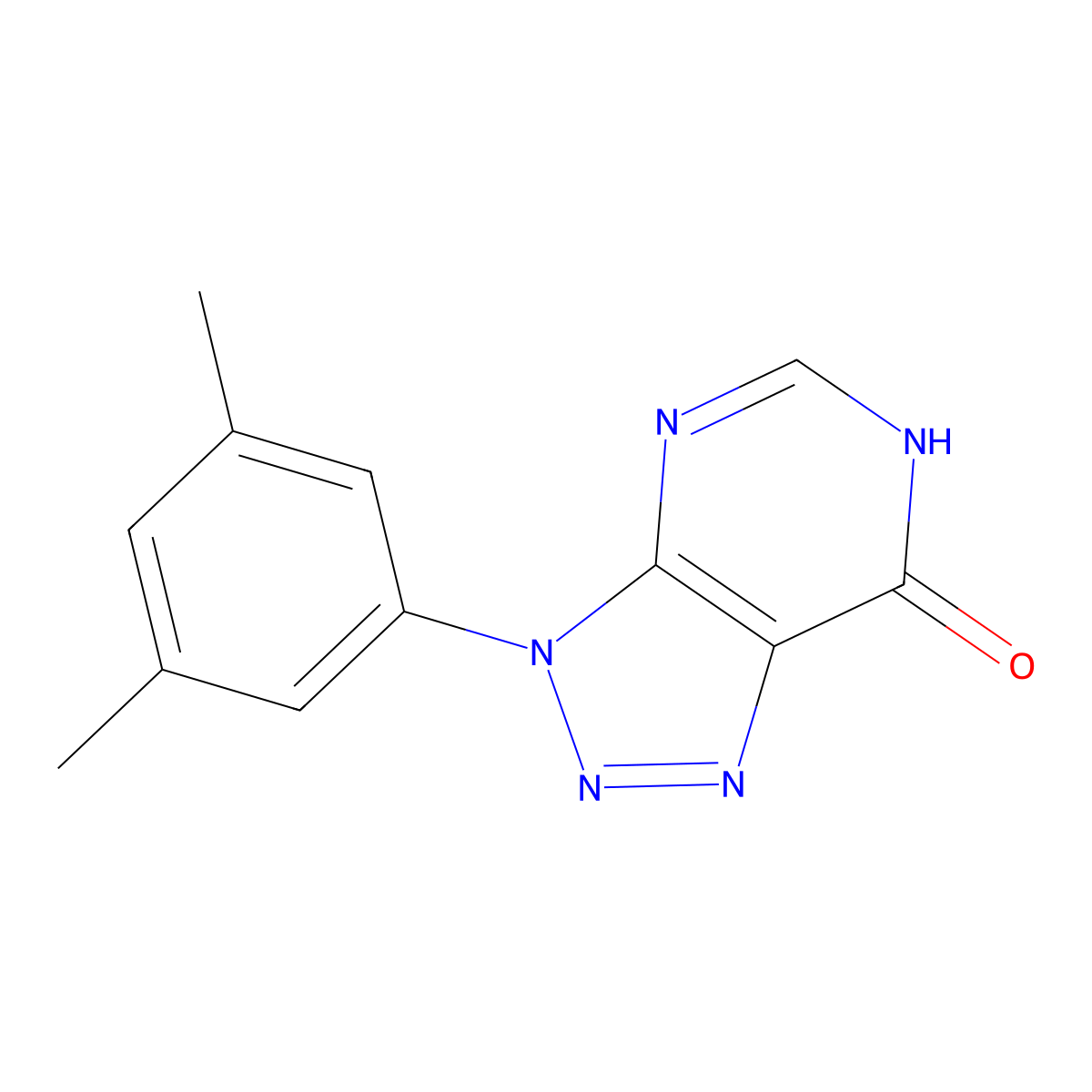3-(3,5-dimethylphenyl)-3,6-dihydro-7H-[1,2,3]triazolo[4,5-d]pyrimidin-7-one molecular structure, CAS 1082436-87-0