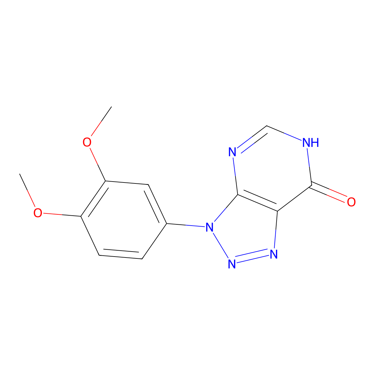 3-(3,4-dimethoxyphenyl)-3,6-dihydro-7H-[1,2,3]triazolo[4,5-d]pyrimidin-7-one molecular structure, CAS 1082436-93-8