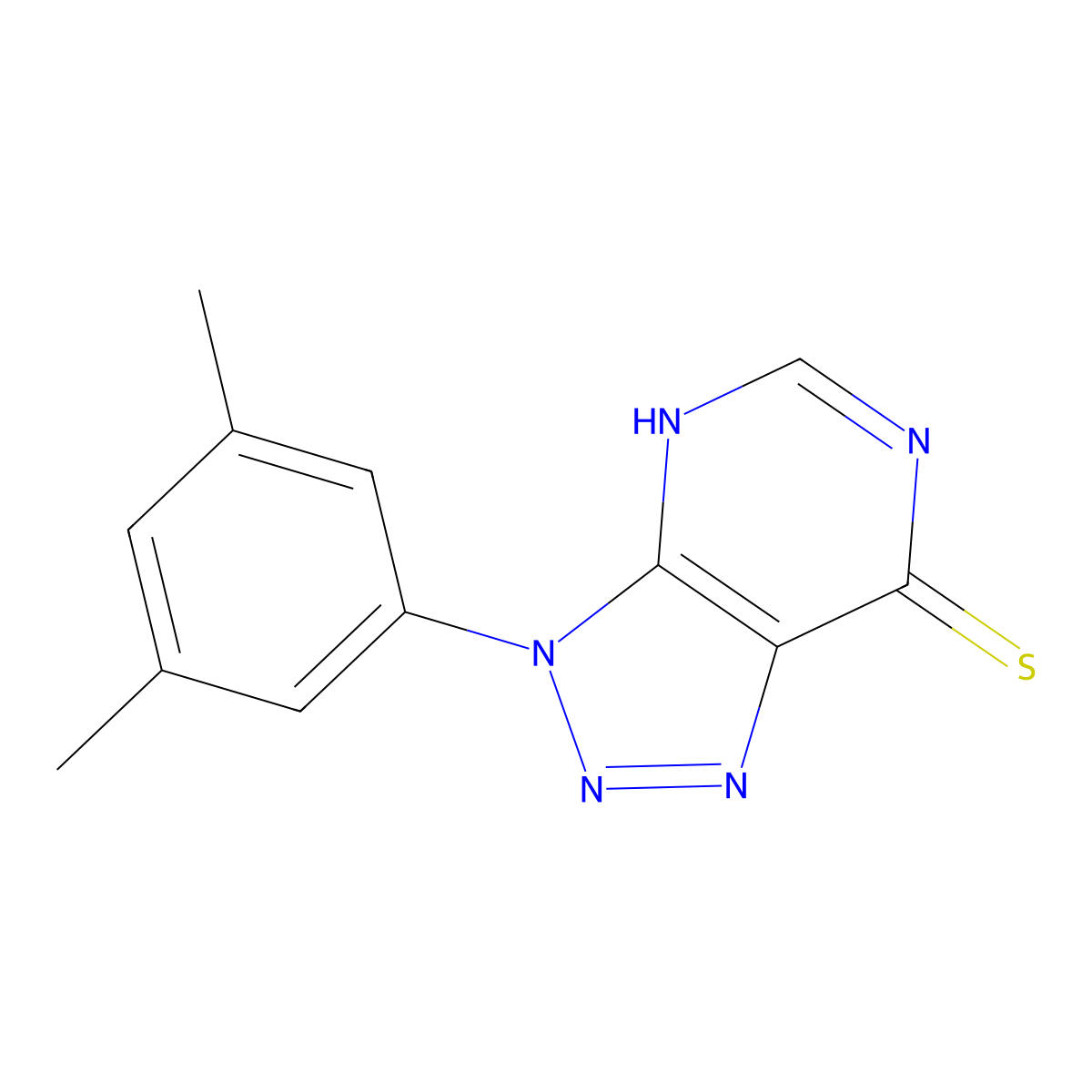 3-(3,5-Dimethylphenyl)-3H-[1,2,3]triazolo[4,5-d]pyrimidin-7-yl hydrosulfide molecular structure, CAS 1082437-15-7