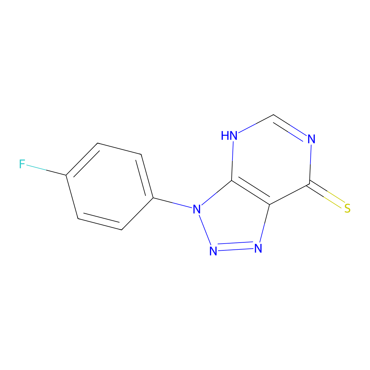 3-(4-fluorophenyl)-3H-[1,2,3]triazolo[4,5-d]pyrimidine-7-thiol molecular structure, CAS 1082437-17-9
