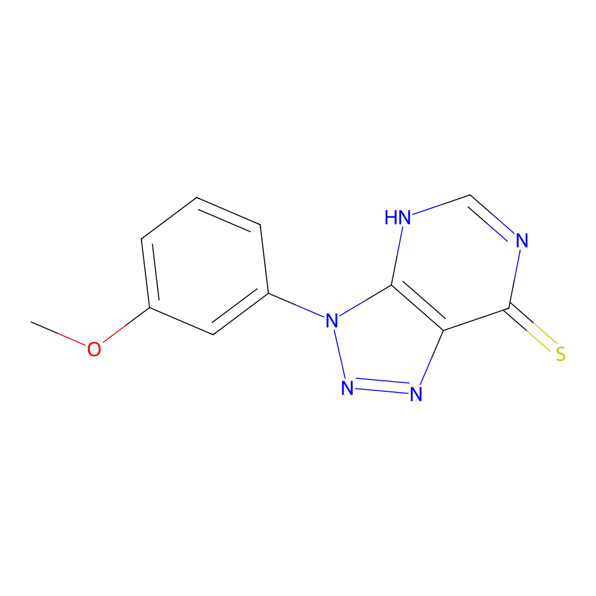 3-(3-methoxyphenyl)-3H-[1,2,3]triazolo[4,5-d]pyrimidine-7-thiol molecular structure, CAS 1082437-20-4