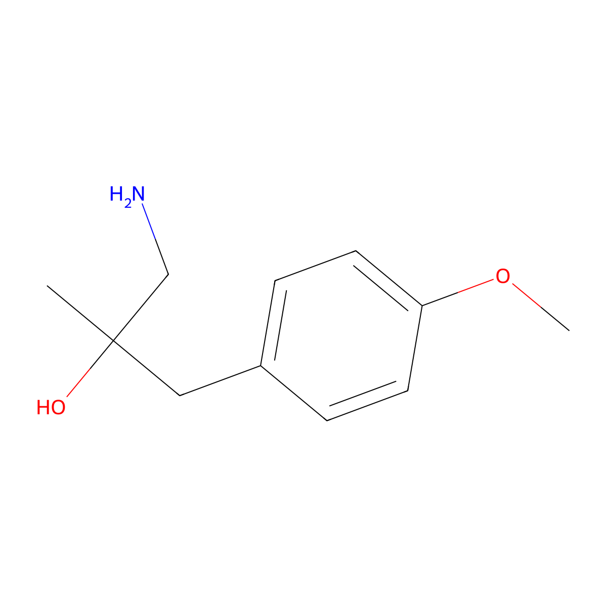 1-Amino-3-(4-methoxyphenyl)-2-methylpropan-2-ol molecular structure, CAS 1082438-88-7