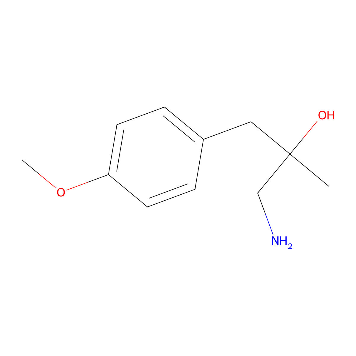 1-Amino-3-(4-methoxyphenyl)-2-methylpropan-2-ol molecular structure, CAS 1082438-88-7