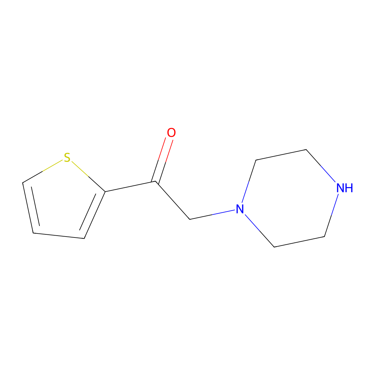 2-(Piperazin-1-yl)-1-(thiophen-2-yl)ethan-1-one molecular structure, CAS 1082439-70-0