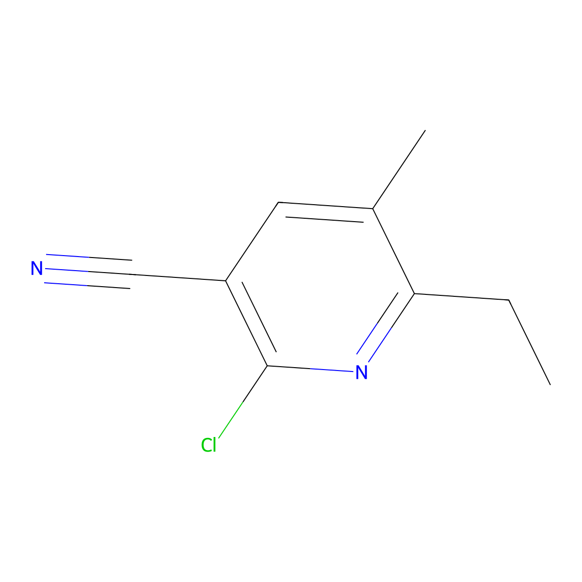 2-Chloro-6-ethyl-5-methylpyridine-3-carbonitrile molecular structure, CAS 108244-43-5
