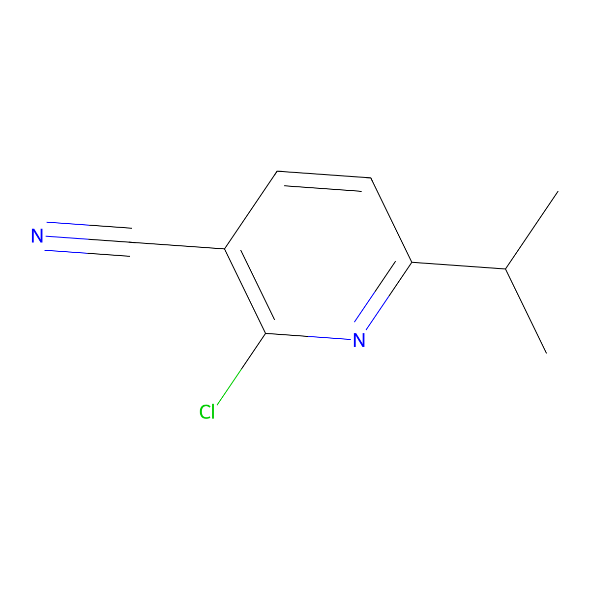 2-Chloro-6-(propan-2-yl)pyridine-3-carbonitrile molecular structure, CAS 108244-44-6