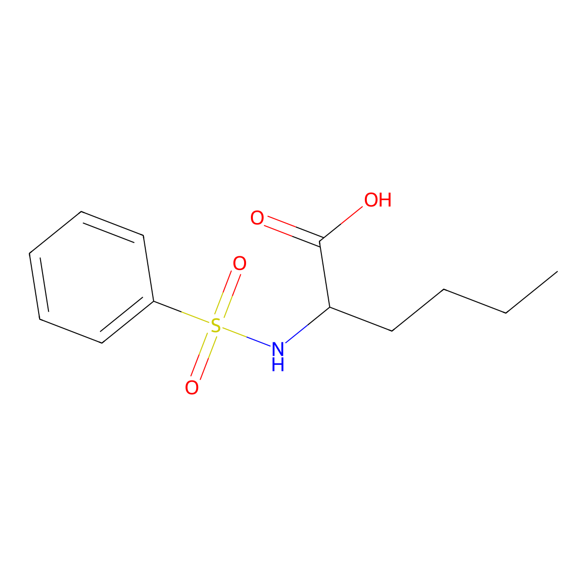 2-Benzenesulfonamidohexanoic acid molecular structure, CAS 108244-71-9