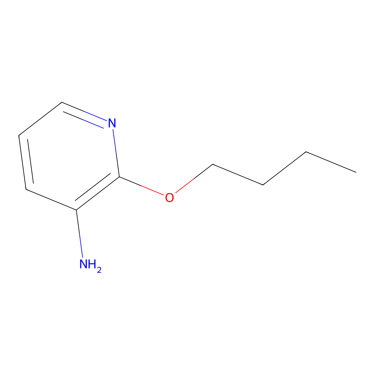 2-Butoxypyridin-3-amine molecular structure, CAS 1082448-69-8