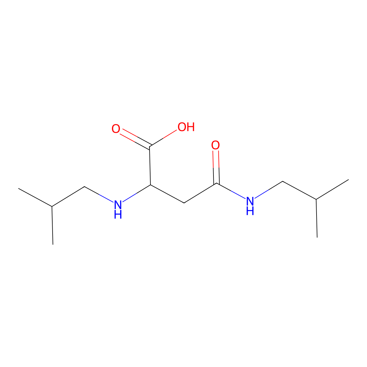 2-[(2-methylpropyl)amino]-3-[N-(2-methylpropyl)carbamoyl]propanoic acid molecular structure, CAS 108245-39-2