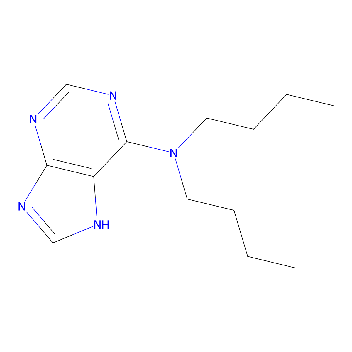 N,N-dibutyl-7H-purin-6-amine molecular structure, CAS 108245-82-5