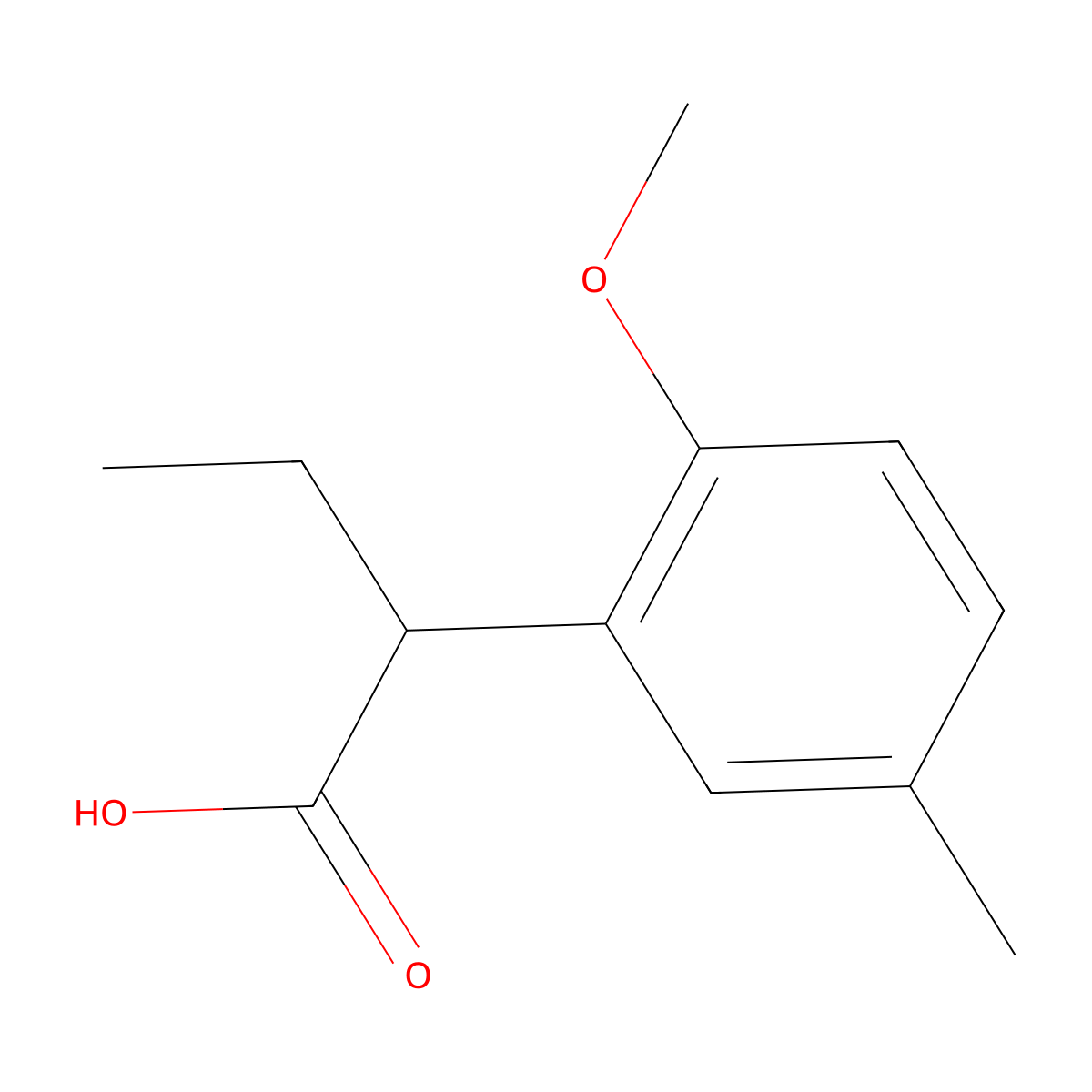 2-(2-Methoxy-5-methylphenyl)butanoic acid molecular structure, CAS 1082453-44-8
