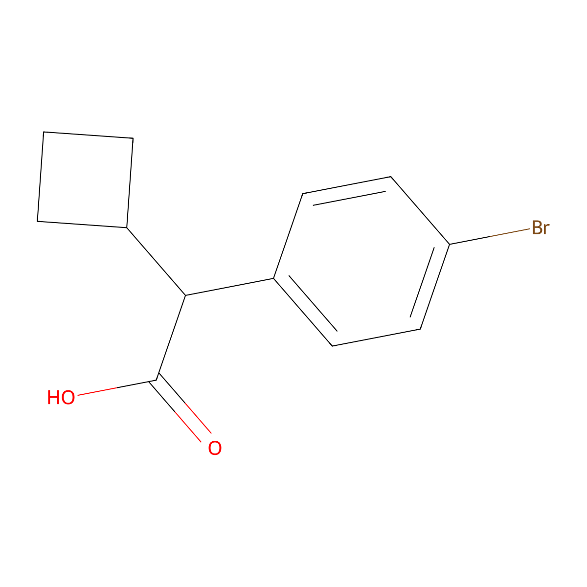 (4-Bromo-phenyl)-cyclobutyl-acetic acid molecular structure, CAS 1082453-52-8