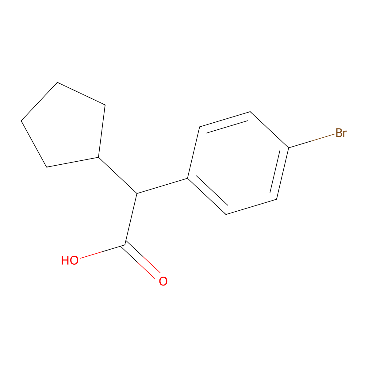 (4-Bromo-phenyl)-cyclopentyl-acetic acid molecular structure, CAS 1082453-57-3