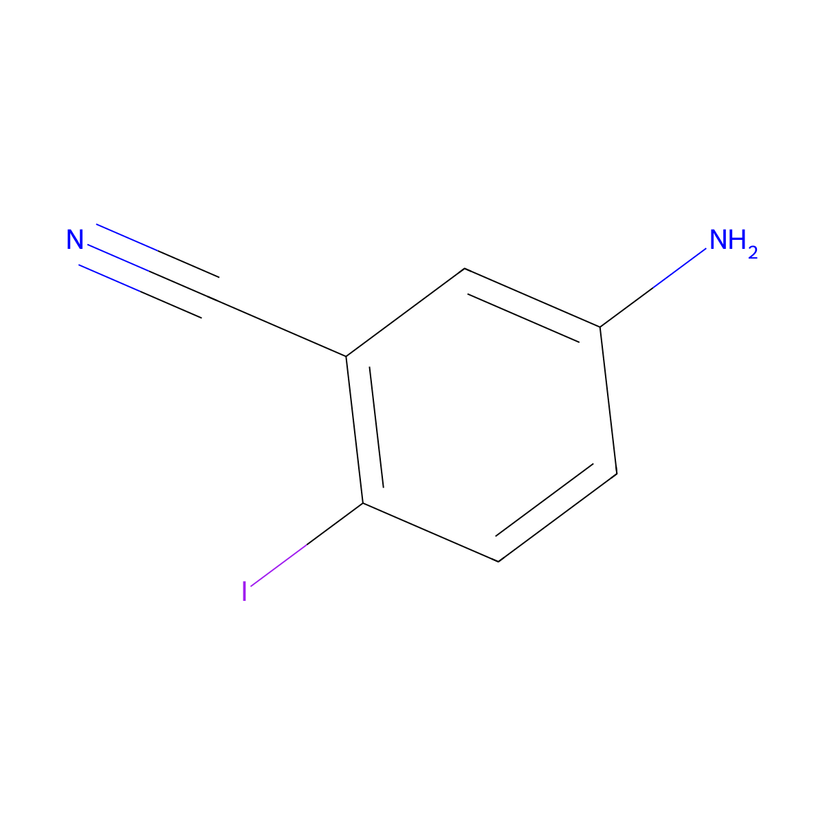 5-Amino-2-iodobenzonitrile molecular structure, CAS 1082454-14-5
