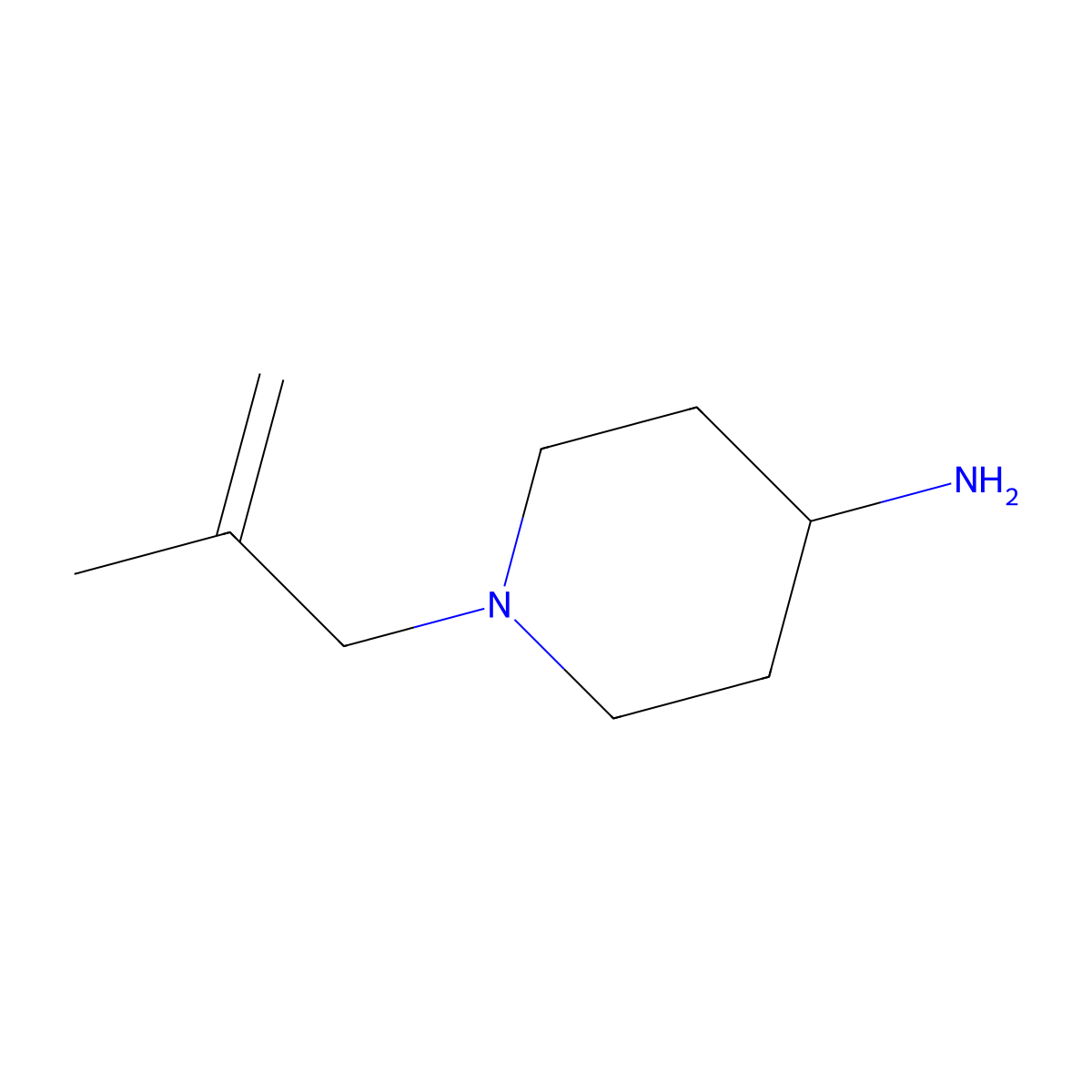 1-(2-Methylprop-2-en-1-yl)piperidin-4-amine molecular structure, CAS 1082454-34-9