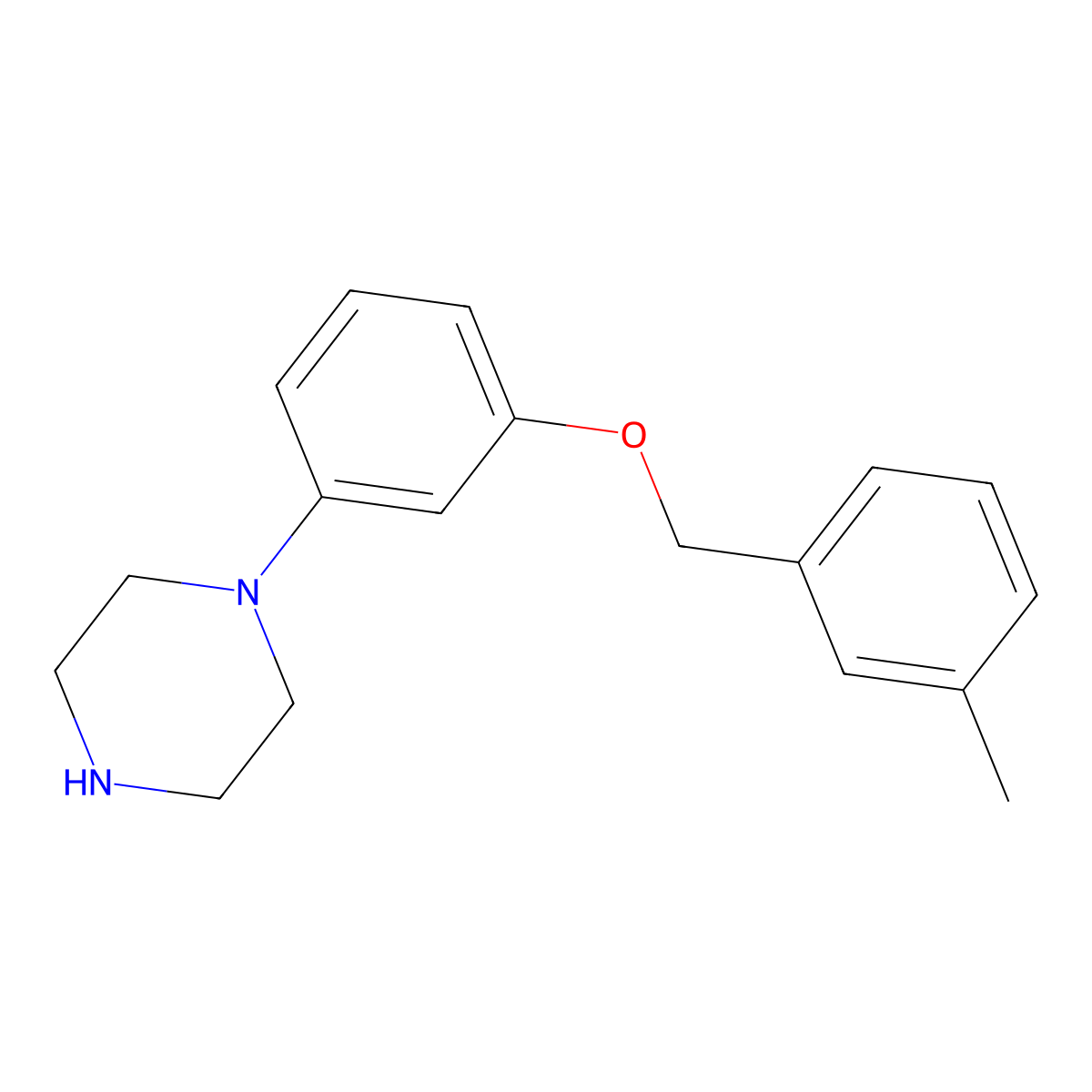 1-{3-[(3-Methylphenyl)methoxy]phenyl}piperazine molecular structure, CAS 1082454-49-6