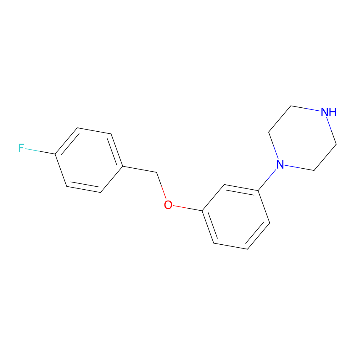 1-{3-[(4-Fluorophenyl)methoxy]phenyl}piperazine molecular structure, CAS 1082454-50-9