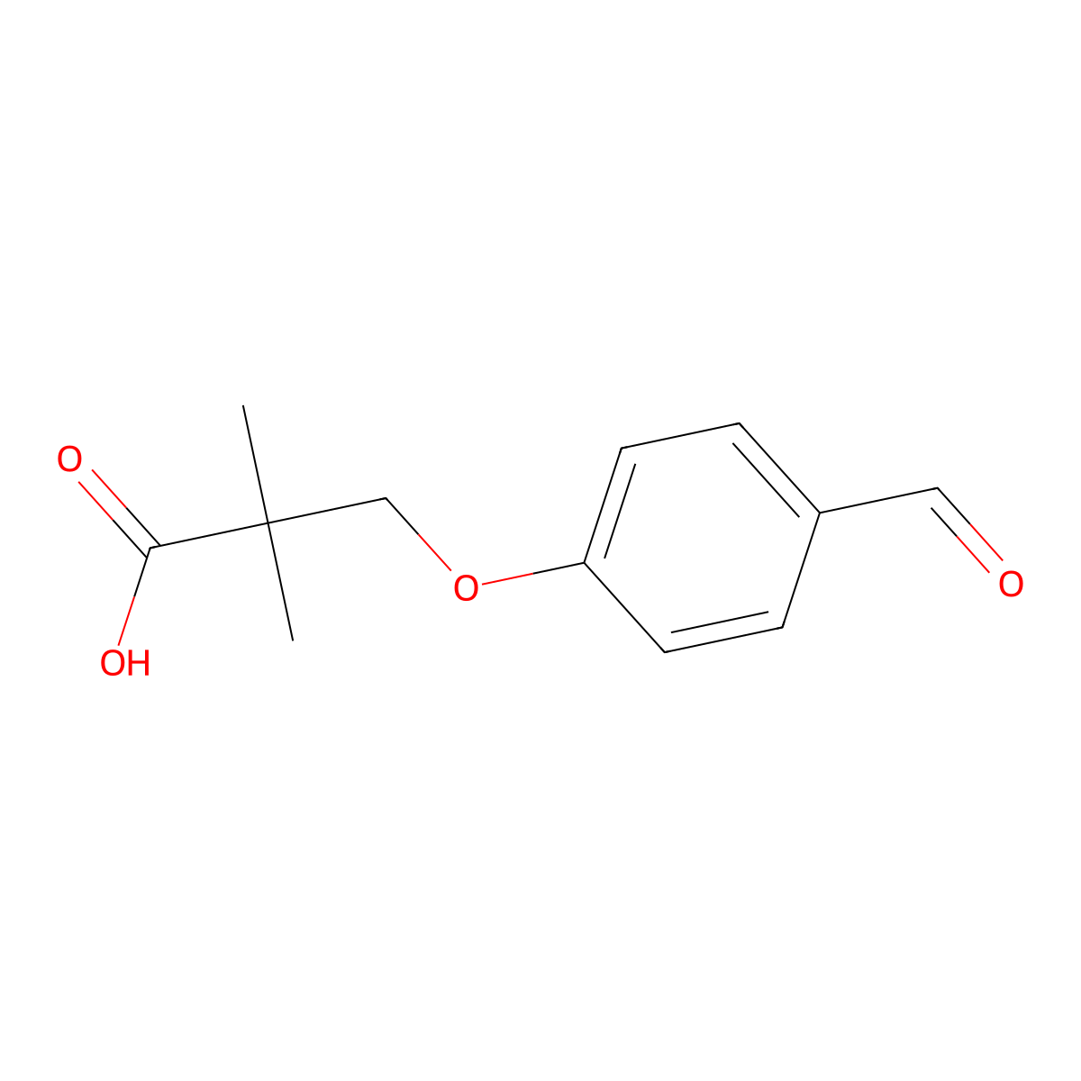 3-(4-Formylphenoxy)-2,2-dimethylpropanoic acid molecular structure, CAS 1082454-88-3