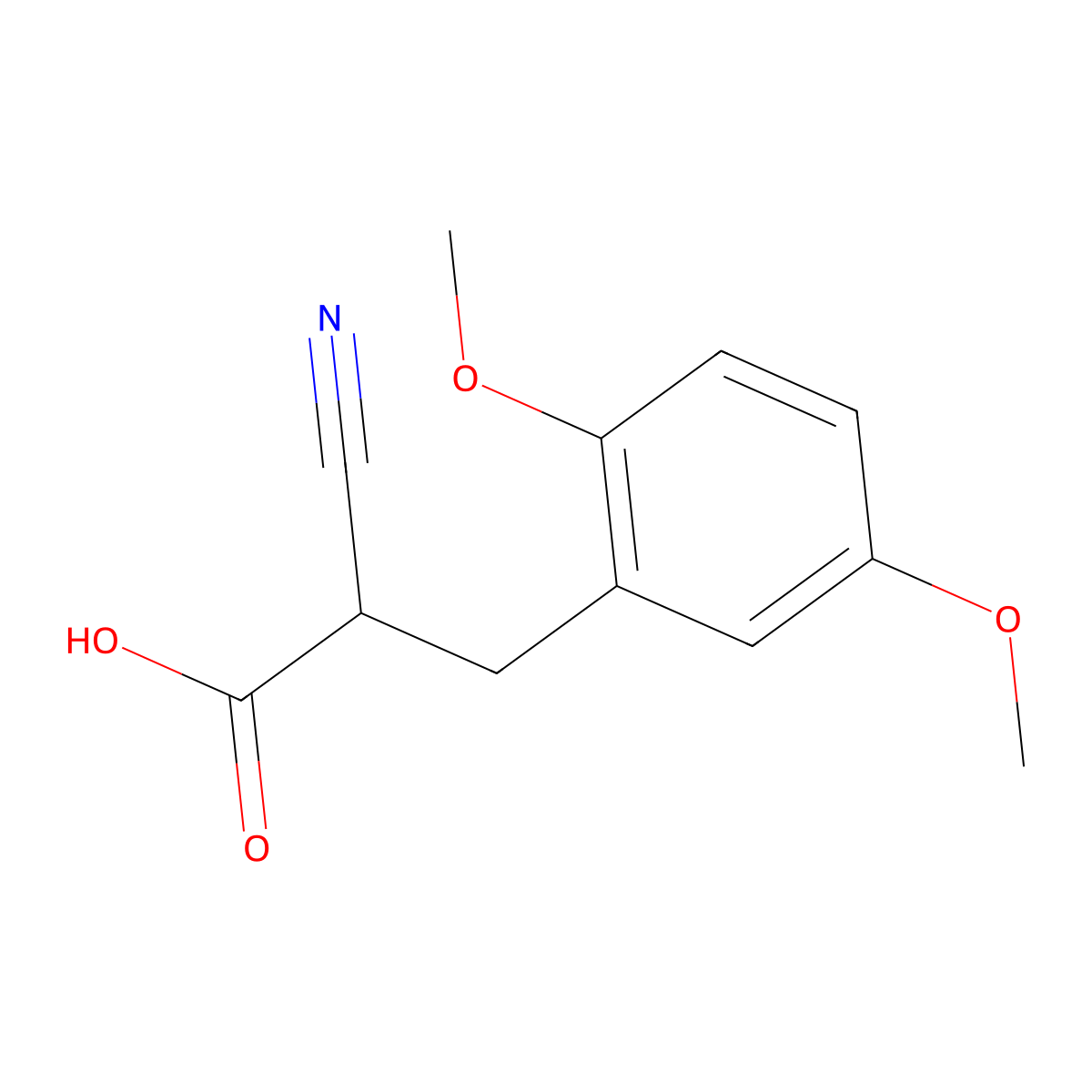 2-Cyano-3-(2,5-dimethoxyphenyl)propionic Acid molecular structure, CAS 1082461-69-5