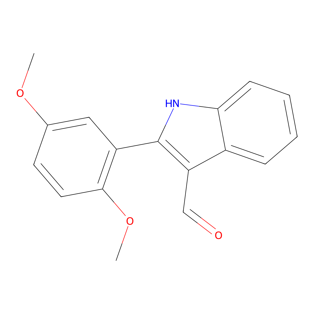 2-(2,5-dimethoxyphenyl)-1H-indole-3-carbaldehyde molecular structure, CAS 1082467-33-1