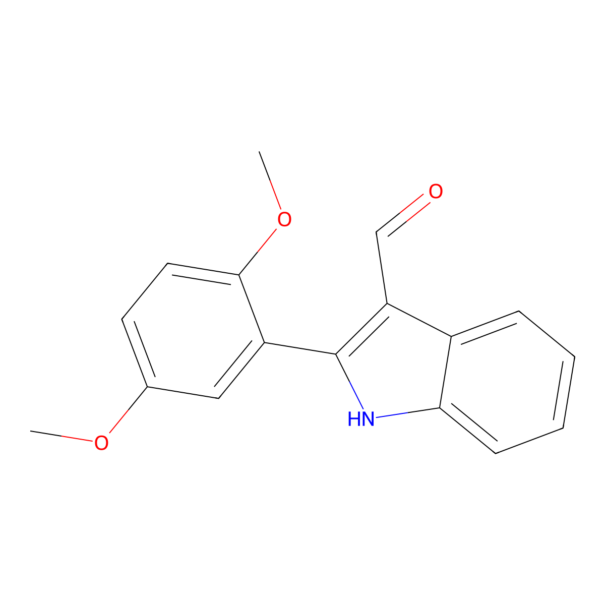 2-(2,5-dimethoxyphenyl)-1H-indole-3-carbaldehyde molecular structure, CAS 1082467-33-1