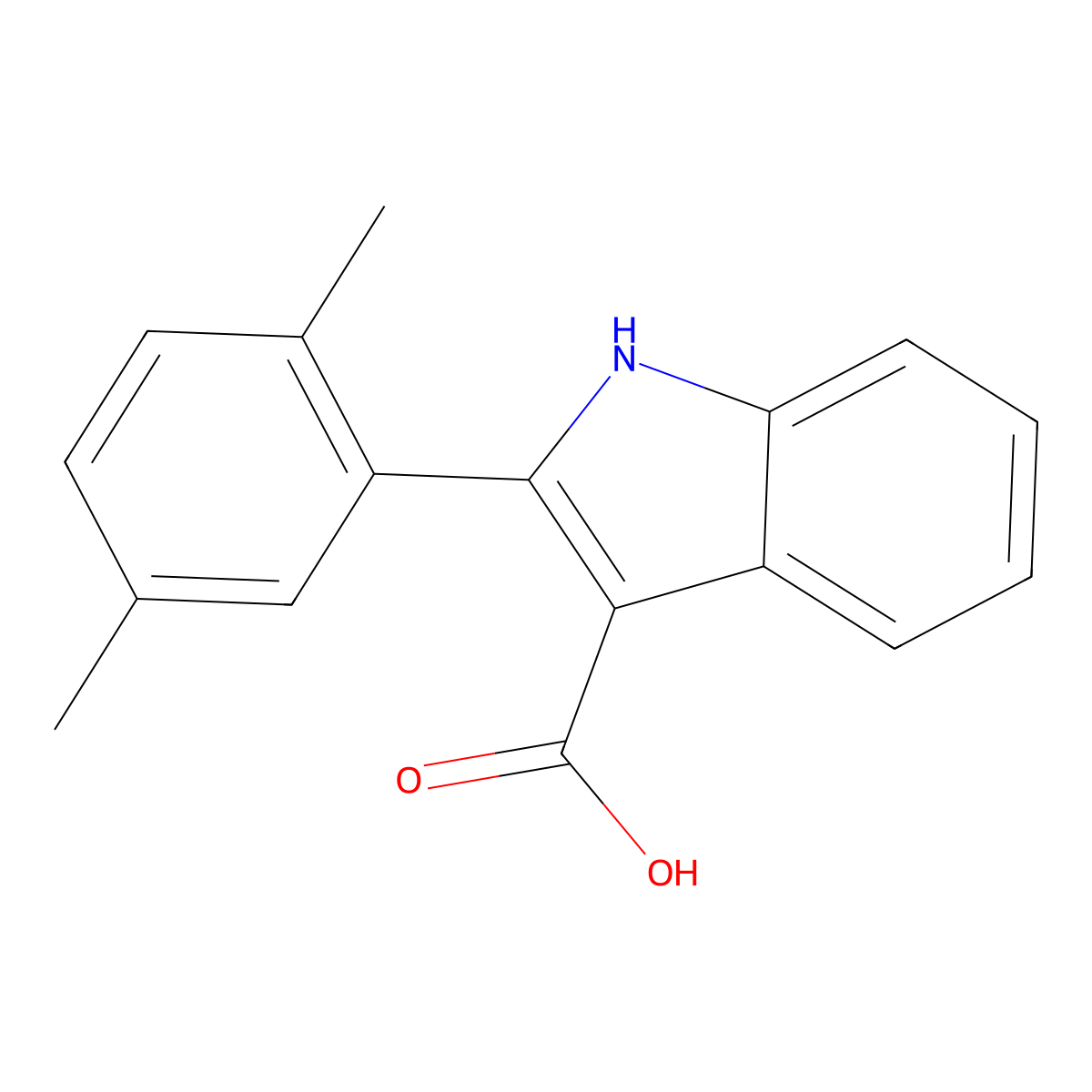 2-(2,5-dimethylphenyl)-1H-indole-3-carboxylic acid molecular structure, CAS 1082467-45-5