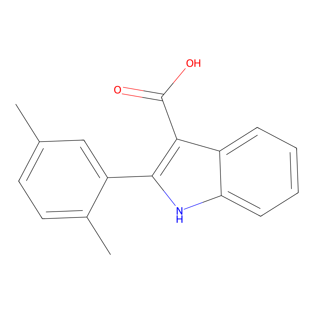 2-(2,5-dimethylphenyl)-1H-indole-3-carboxylic acid molecular structure, CAS 1082467-45-5