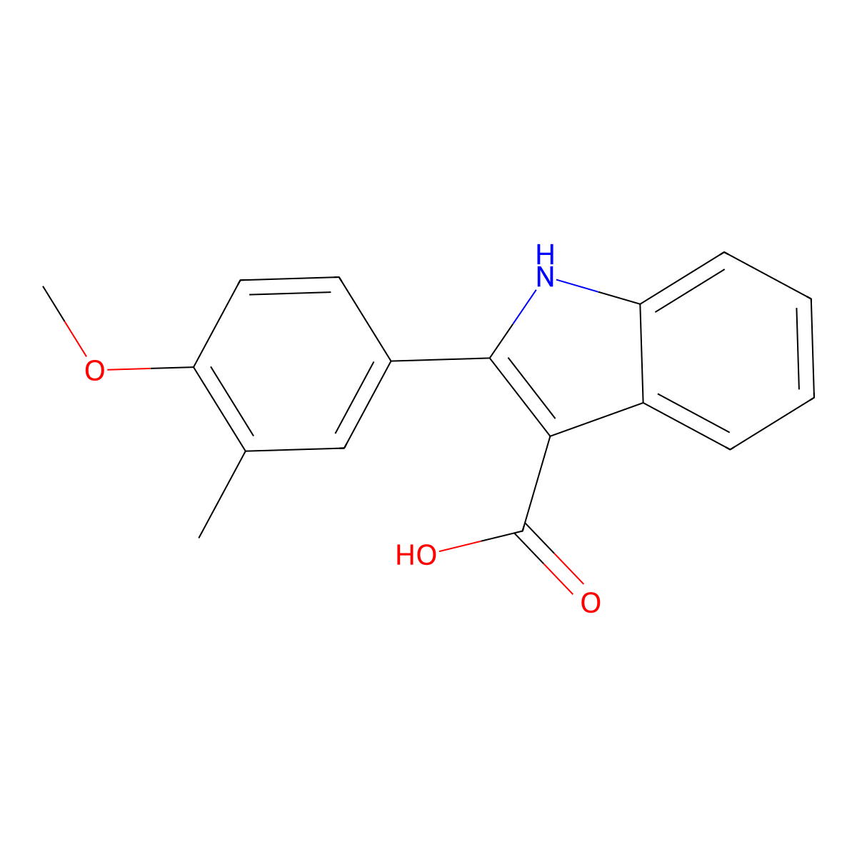 2-(4-methoxy-3-methylphenyl)-1H-indole-3-carboxylic acid molecular structure, CAS 1082467-46-6