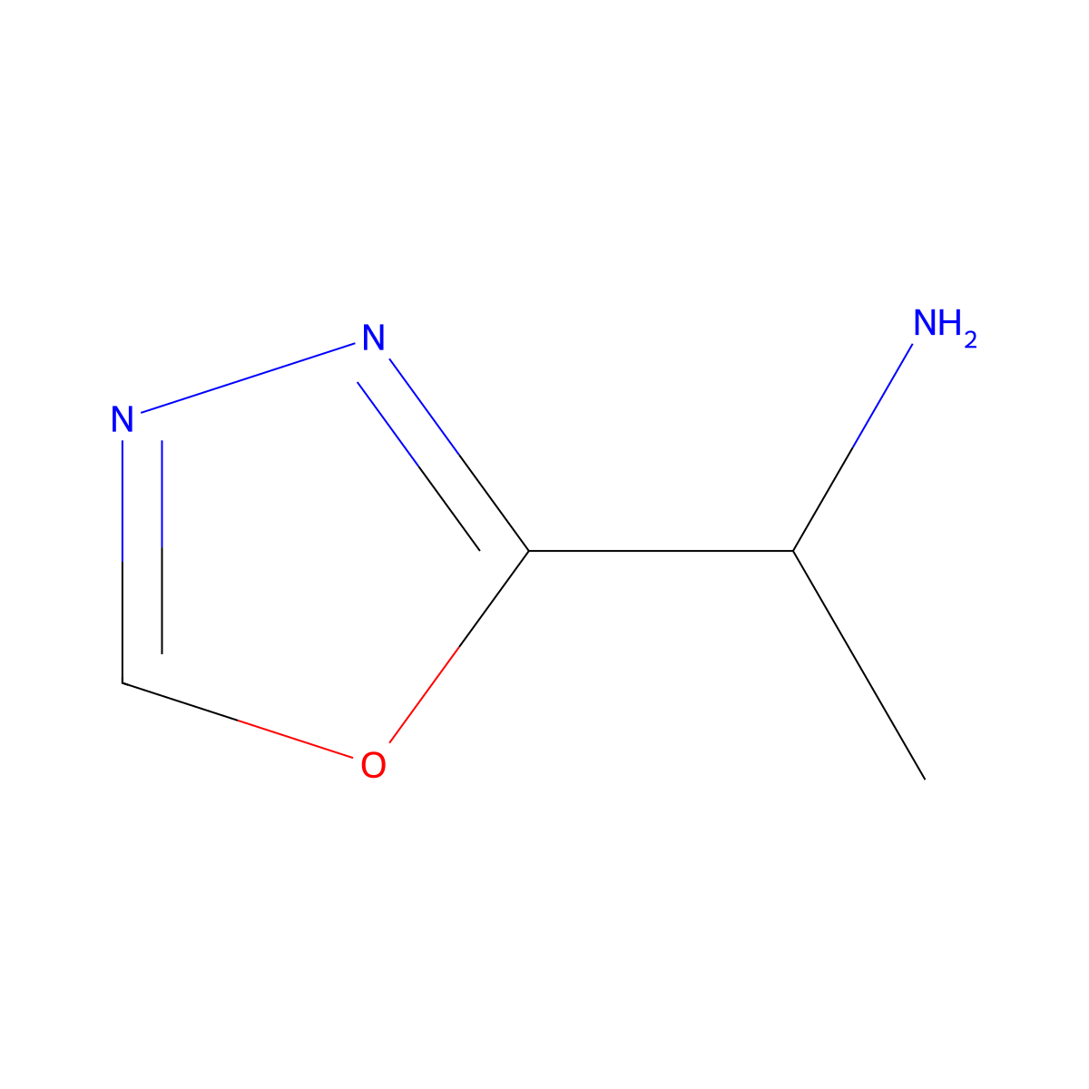 1-(1,3,4-Oxadiazol-2-yl)ethanamine molecular structure, CAS 1082469-10-0
