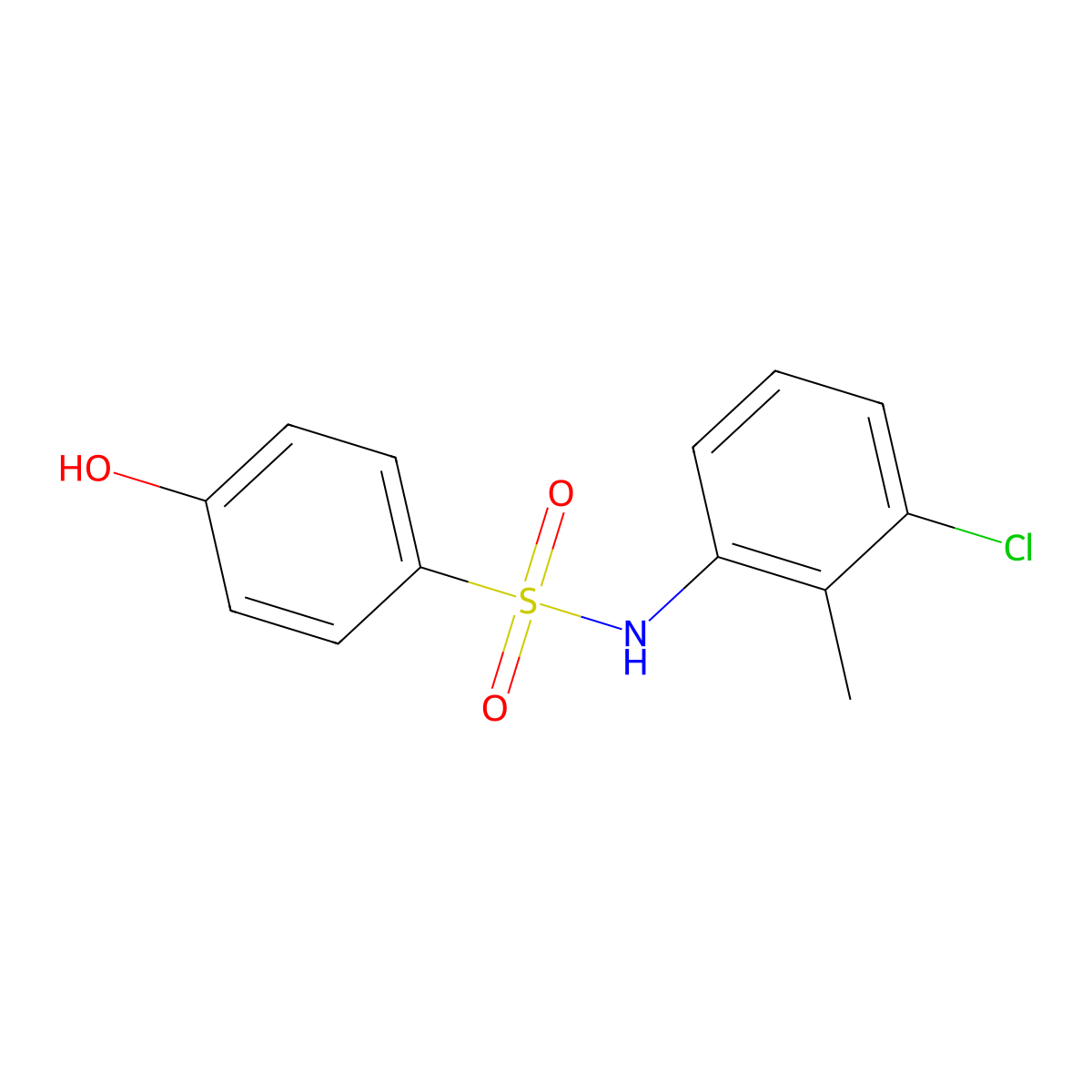N-(3-Chloro-2-methylphenyl)-4-hydroxybenzene-1-sulfonamide molecular structure, CAS 1082469-82-6