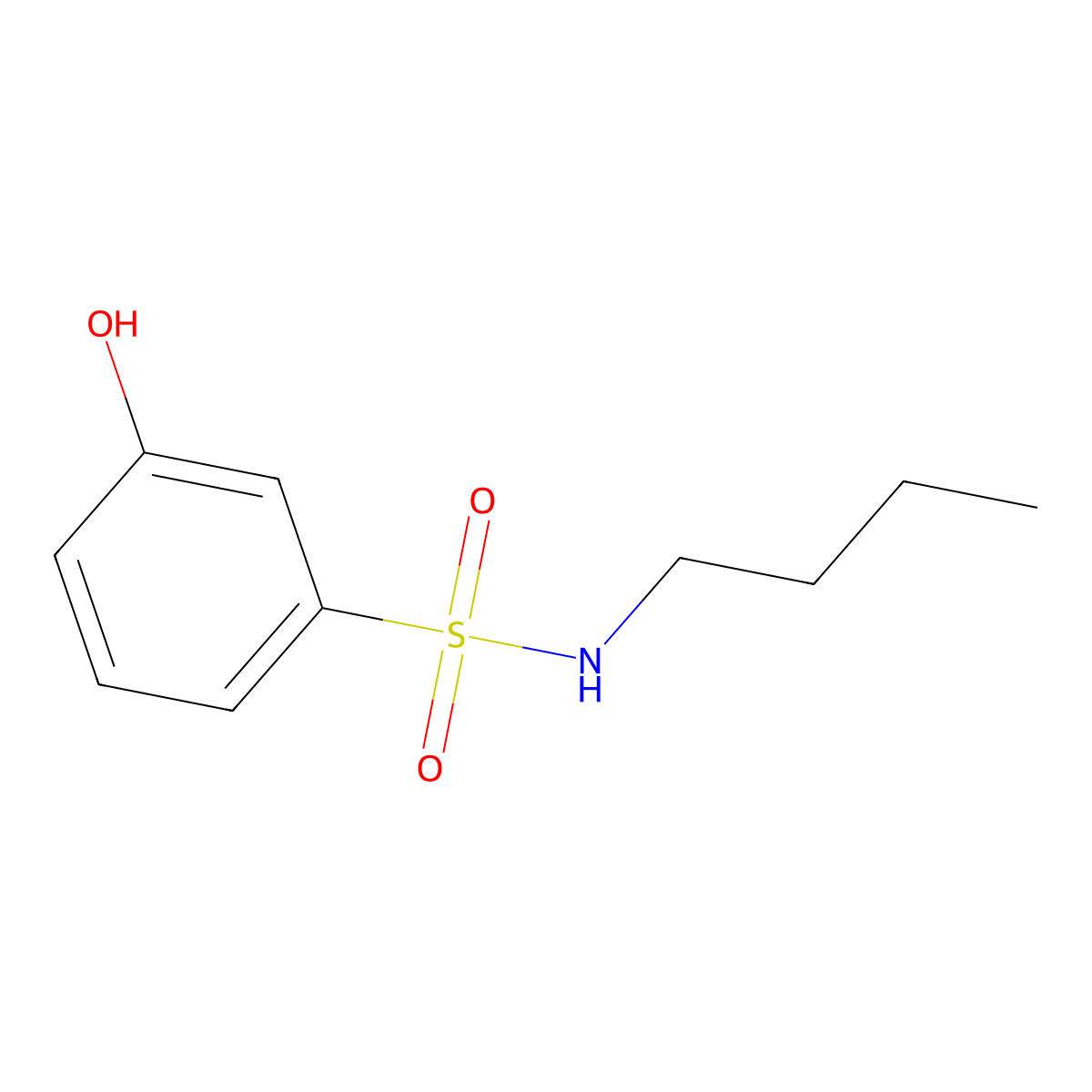 N-butyl-3-hydroxybenzene-1-sulfonamide molecular structure, CAS 1082469-96-2