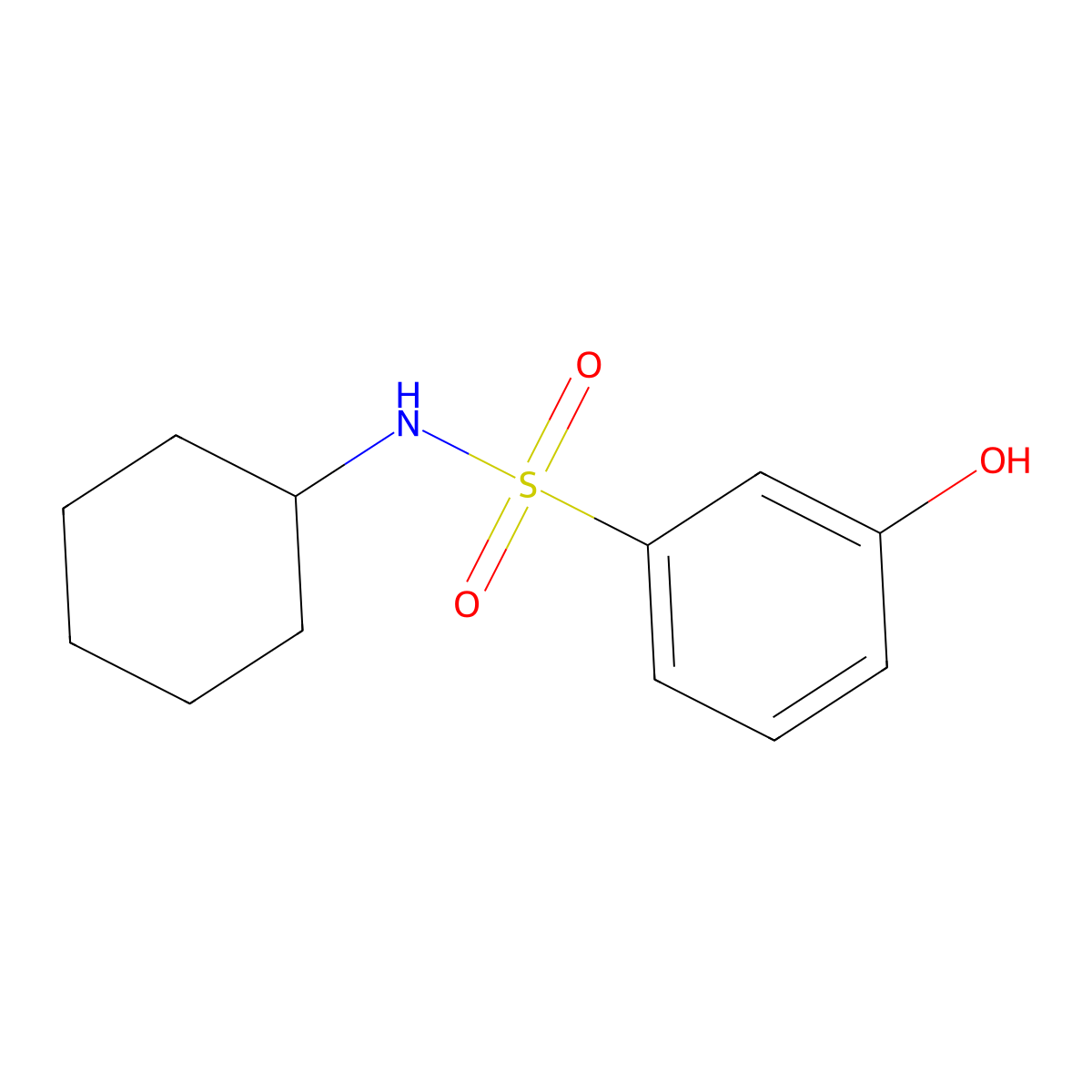 N-Cyclohexyl-3-hydroxybenzene-1-sulfonamide molecular structure, CAS 1082469-98-4