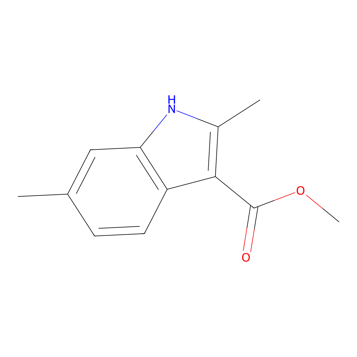 Methyl 2,6-dimethyl-1H-indole-3-carboxylate molecular structure, CAS 1082470-14-1